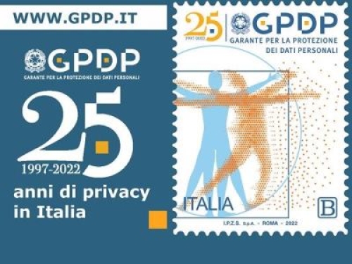 Un francobollo per celebrare i 25 anni del Garante Privacy